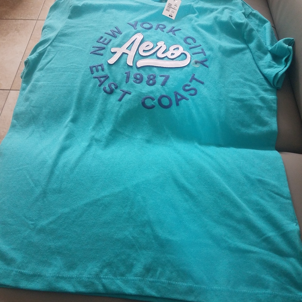 Aeropostale Aqua Blue Unisex Medium TShirt